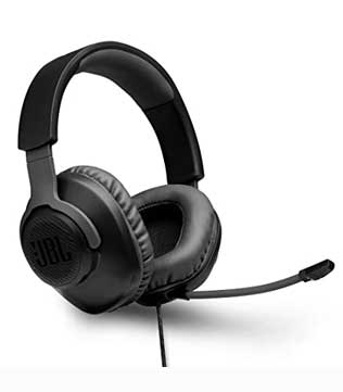 JBL Quantum 100 by Harman, Gaming Headphone with Detachable Mic (Black) (Pre-owned)