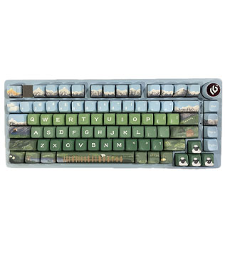 LEOBOG Hi75 Aluminum Alloy Wired Mechanical Keyboard (Cartoon Theme) (Light Blue) (Open Box)
