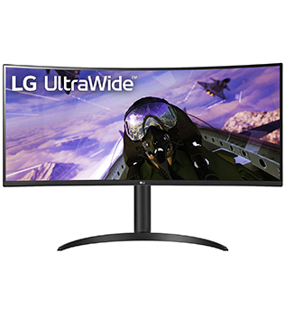 LG 34Inch (34WP65C) Ultra Wide Curved 2K Gaming Monitor (Black) (Pre-owned)