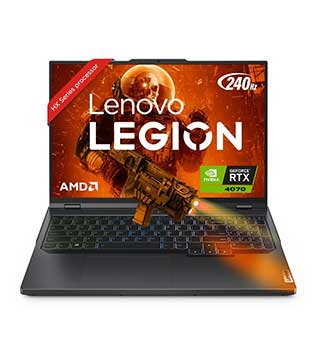 Lenovo Legion Pro 5 16ARX8, 16 Inches, AMD Ryzen 7 7745HX with Radeon Graphics @3.60 GHz, 16 GB RAM, 1 TB NVME SSD, NVIDIA GeForce RTX 4070 (7948 MB), Graphite Laptop (Pre-owned)