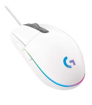 Logitech G203 Lightsync RGB Gaming Mouse (White) (Pre-owned)