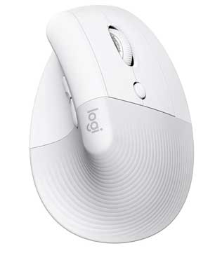 Logitech Lift Vertical Ergonomic Wireless Mouse (Pale Grey) (Pre-owned)