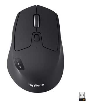 Logitech M720 Multi-Device Wireless Mouse (Graphite Black) (Open Box)