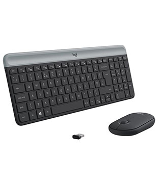 Logitech MK470 Slim Wireless Keyboard and Mouse Set (Graphite) (Pre-owned)