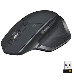 Logitech MX Master 2S Ergonomic Wireless Gaming Mouse (Graphite) (Only Bluetooth) (Pre-owned)