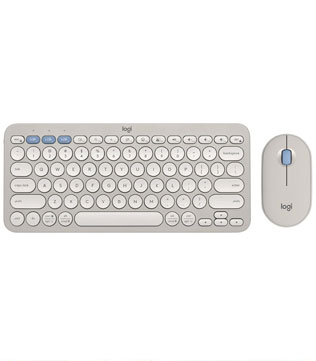 Logitech Pebble 2 Combo Wireless Keyboard and Mouse (Tonal Sand) (Pre-owned)