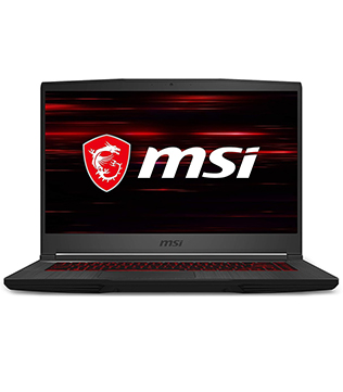 MSI GF65 Thin 10SER, 15 Inches, Intel(R) Core(TM) i7-10750H CPU @ 2.60GHz, 16 GB RAM, 512 GB NVME SSD, NVIDIA GeForce RTX 2060, Black Laptop (Webcam Not Working) (Pre-owned)