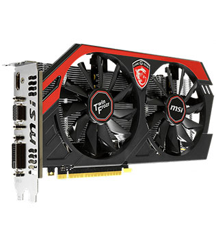 MSI GeForce GTX 750 Ti, 2GB, GDDR5, Display Port 1.4, 128-bit (N750 Ti TF 2GD5/OC) Graphics Card (Pre-owned)
