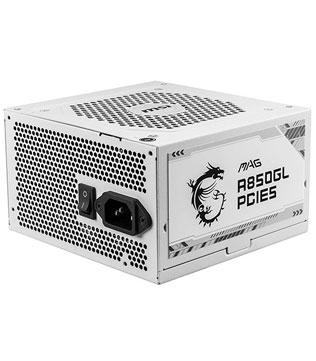 MSI MAG A850GL PCIE5 850 Watt 80 Plus Gold Power Supply (White) (Pre-owned)