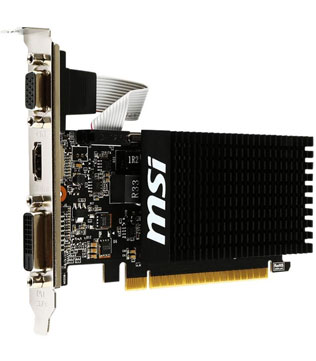 MSI NVIDIA GeForce GT 710, 2GB, GDDR3, Display Port 1.4, 64-bit (GT 710 2GD3H LP) Graphics Card (Pre-owned)