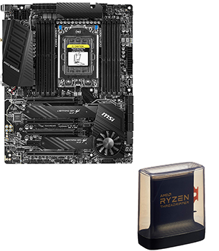 MSI TRX40 Pro WiFi AMD TRX40 Socket Motherboard & AMD Ryzen Threadripper 3960x Processor Bundle (Pre-owned)