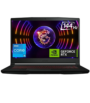 MSI Thin GF63 12VE, 15.6 Inches, 12th Gen Intel(R) Core(TM) i5-12450H @2.00 GHz, 16 GB RAM, 512GB NVME SSD, NVIDIA GeForce RTX 4050 (5921 MB), Black Laptop (Pre-owned)