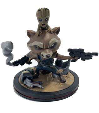Marvels Guardians of the Galaxy Vol 2 Rocket & Groot Q-Fig by Quantum Mechanix Qmx (Pre-owned)