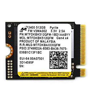 Micron 512GB M.2 NVMe (MTFDKBK512QFM) Internal Solid State Drive (Pre-owned)