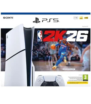 Sony PlayStation 5 Slim Disc Edition (with NBA 2k26 PS5 Digital Download Game)