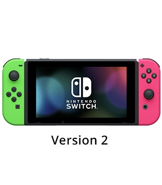 Nintendo Switch Console 32GB Neon Green and Pink Joy Con Version 2 (Scratches) (Pre-owned)