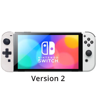 Nintendo Switch Console 32GB White Joy Con, Version 2 with 128 GB Micro SD Card (Pre-owned) (Full set replaced with White Housing Shell)