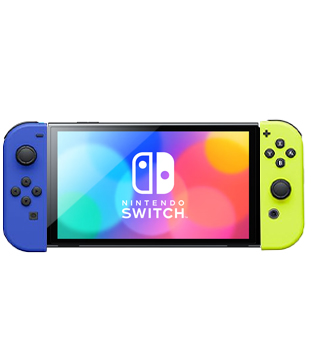 Nintendo Switch OLED Console 64GB Blue and Yellow Joy Con (Scratches, Pre-owned)