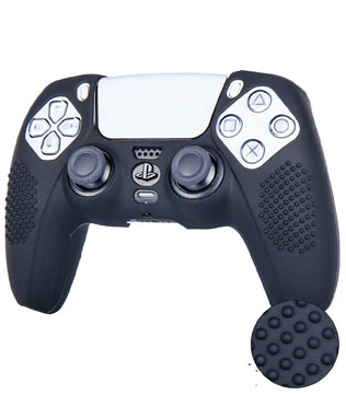PS5 DualSense Controller Grip Cover Anti Slip Silicone (Black)
