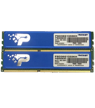 Patriot 8GB RAM (2x4GB) DDR3 1333MHz (PSD38G1333KH) Desktop RAM (Pre-owned)