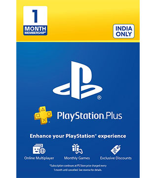 PlayStation Plus 1 Month Membership Card (Indian Account) (Digital)