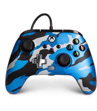PowerA Enhanced Wired Gaming Controller for Xbox Series X/S, Metallic Blue Camo (Officially Licensed) (Pre-owned)