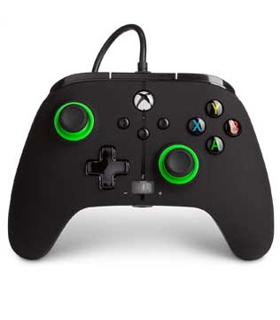 PowerA Enhanced Wired Gaming Controller for Xbox Series X/S or Xbox One, Green Hint (Officially Licensed) (Pre-owned)