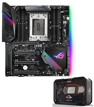 ROG Zenith Extreme AMD X399 EATX Gaming Motherboard & AMD Ryzen Threadripper 2920X Processor Bundle (Pre-owned)