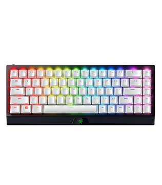 Razer BlackWidow V3 Mini HyperSpeed Wireless Phantom Edition White Keycap Green Switches Mechanical Gaming Keyboard (Pre-owned)