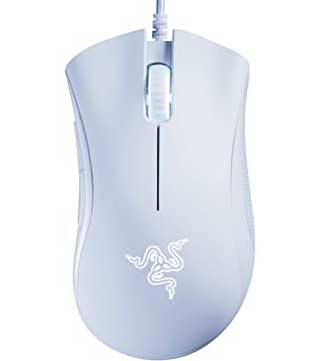 Razer DeathAdder Essential Ergonomic Wired Gaming Mouse (White) (Pre-owned)