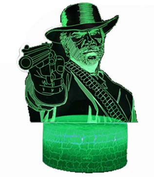 Red Dead Redemption 2 Arthur Morgan Night Led Light Projection Lamp Touch Remote with 7 Color (Pre-owned)