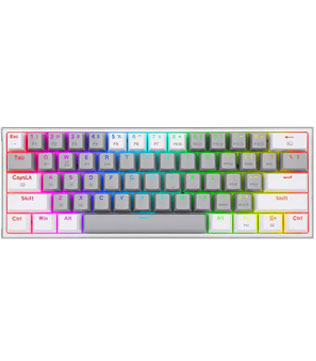 Redragon Fizz Pro K616 60% Wireless Mechanical Keyboard Grey And White (Red Switch) (Pre-owned)