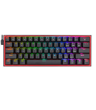 Redragon K617 Fizz PRO 60% Wired Mechanical Gaming Keyboard (Black And Red Colour) (Pre-owned)