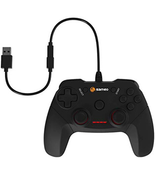 SAMEO SG12 Wired Gaming Controller for PC/PS3/Android Supports Windows XP/7/8/10 OTG-Support (Black)