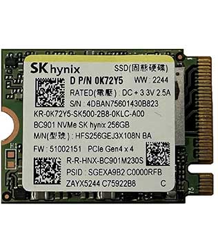 SK Hynix 256GB NVMe (HFS256GEJ3X108N) Internal Solid State Drive (Pre-owned)