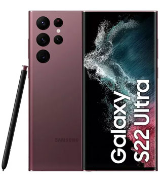 Samsung Galaxy S22 Ultra 5G 12GB Ram, 256GB Storage (Burgundy) (Scratches) (Pre-owned)