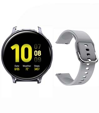 Samsung Galaxy Watch Active2 (44mm) with Silicone Sport Band Grey (GPS & LTE) Smart Watch (Pre-owned)