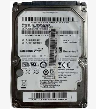 Samsung Spinpoint 1TB 5400 RPM 2.5Inch (ST1000LM024) Internal Hard Disk Drive (Pre-owned)