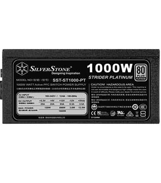 Silverstone 1000 Watt 80 Plus Platinum (ST1000-PTS) Fully Modular Power Supply (Open Box)