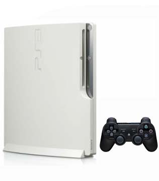 Sony PlayStation 3 320GB Slim White With Black Controller (Repaired, Body Damage) (Pre-owned)