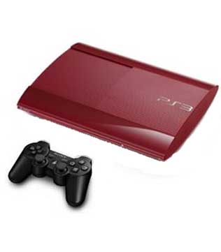 Sony PlayStation 3 Super Slim 500 GB Red with Black Controller PS3 (Scratch & Dent, Repaired, Pre-owned)