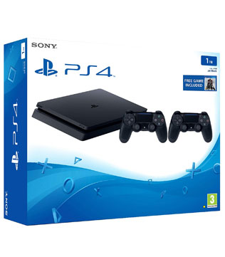 Sony PlayStation 4 1 TB Slim Console with additional Dual Shock 4 Controller (Free Game, Bloodborne - Game of the Year Edition) PS4