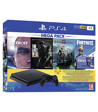 Sony PlayStation 4 Slim 1 TB Console (Free Games : Detroit, The Last of Us, God of War, Fortnite Voucher, PSN 3 Months)