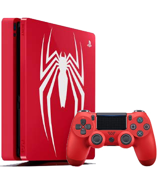 Sony PlayStation 4 Slim 1 TB Spider Man Limited Edition With Magma Red Controller (Minor Body Damage, Pre-owned)