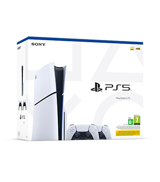 Sony PlayStation 5 Slim Disc Edition 1TB (Two DualSense Wireless Controllers Bundle) PS5