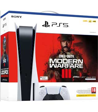 Sony PlayStation 5 (with Call of Duty Modern Warfare III PS5 Digital Download Game)