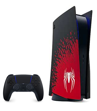 Sony PlayStation 5 (Custom Marvels Spider-Man 2 Cover) with Midnight Black Controller (Pre-owned)