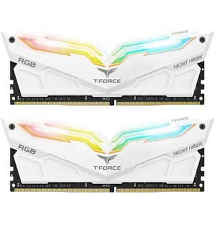 TeamGroup T-Force Night Hawk RGB 16GB (8GBx2) DDR4 3000MHz Desktop RAM (White) (Pre-owned)