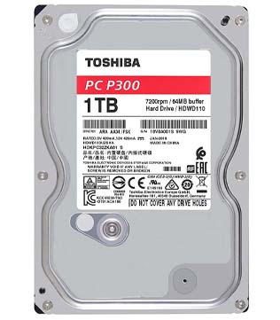 Toshiba P300 1TB 3.5-inch SATA 7200RPM Desktop Internal Hard Disk Drive (Pre-owned)