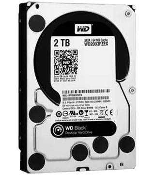 WESTERN DIGITAL WD BLACK 2TB 3.5Inch (WD2003FZEX) Desktop Hard Disk Drive (Pre-owned)